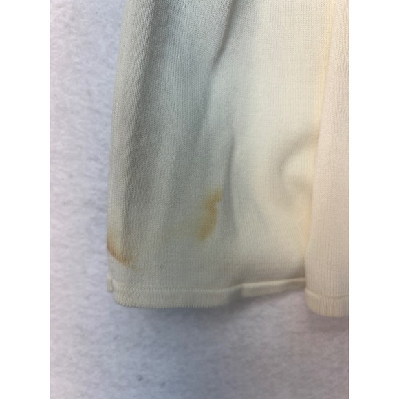 Solid & Striped Cream Bell Sleeve Cropped Crewneck Sweater Womens Large L - Picture 7 of 7